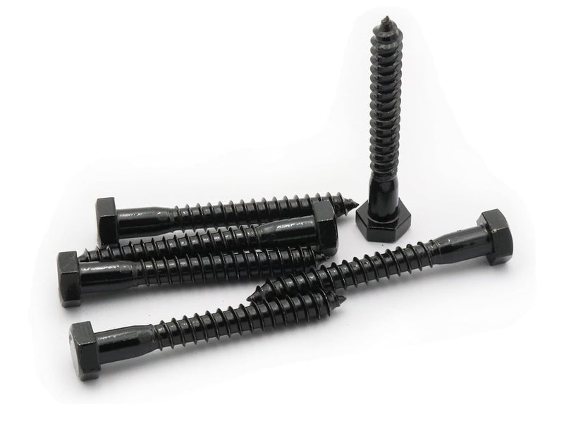 LBY 11pcs Lag Screws, 5/16" x 2-1/2" Hex Head Lag Screws Bolts (with Washers), Heavy-Duty Wood Screws for Decking & Structural Fastening, 304 Stainless Steel, (Black) - Image 4